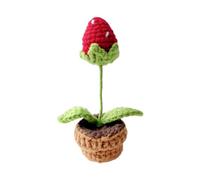 Jrifedptry Fiori in vaso all'uncinetto piante artificiali finite tessuto regalo decorazione tavolo 1 pezzo C