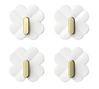 Jrifedptry Ganci autoadesivi per parete, nessun danno, resistente, per borse, decorativo, gancio da parete per asciugamano, facile da installare, facile da usare, bianco