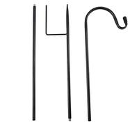 Jrifedptry Ganci da pastore ruggine giardino palo esterno metallo pianta stand Hanger Bird Feeder Pole 120 x 10 x 1 cm