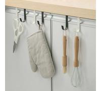 Jrifedptry Ganci multiuso da cucina, ganci posteriori per appendere vestiti, cappotti, cappelli, asciugamani, facile da installare, facile da usare, bianco