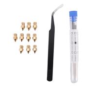 Jrifedptry Kit di 21 ugelli per stampante 3D e kit di pulizia da 0,4 mm, ugelli Mk8, aghi da 0,4 mm e 1 pinzetta, kit di strumenti per la pulizia degli ugelli in acciaio inox