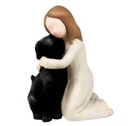 Jrifedptry Love My Dog, statuette di angelo, regalo commemorativo dell'amicizia, scolpite a mano, per gli amanti dei cani, colore nero, facili da usare