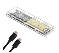 Jrifedptry M2 SSD Enclosure M.2 NVMe+NGFF Dual Protocol SSD Enclosure USB 3.2 Gen2 10Gbps Trasparente Caso Unità Esterna per PC B