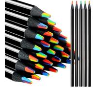 Jrifedptry Matite arcobaleno in legno, matite multicolore colori assortiti forniture artistiche per disegno, colorazione, schizzi, 24 pezzi