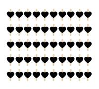 Jrifedptry Mini molletta in legno a forma di cuore per vestiti, carta fotografica, decorazione per casa, matrimonio, cancelleria, colore nero