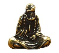 Jrifedptry Mini statua di Buddha in ottone retrò Bodhidharma Maestro Figurine Decorazione Scrivania Artigianato Regali Miniature