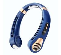 Jrifedptry Mini ventilatore portatile da appendere al collo Ventilador senza lama con fascia da collo Ventilatore per condizionatore d'aria Ventilatore da collo Blu