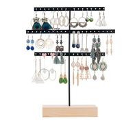 Jrifedptry Nero 3 strati semplice orecchino Storage Rack orecchino stand gioielli espositore orecchini collane anelli gioielli stand facile da installare facile da usare