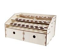 Jrifedptry Organizer in legno fai da te per bottiglie di vernice, espositore per pennelli