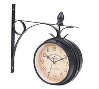 Jrifedptry Orologio da parete bifacciale in stile europeo classico monocromatico