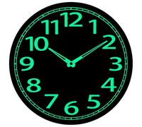 Jrifedptry Orologio da parete in legno che si illumina al buio, 30,5 cm, silenzioso, senza ticchettio, assorbe energia, luminoso orologio da parete per camera da letto e soggiorno