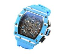 Jrifedptry Orologio da uomo in stile meccanico di lusso, impermeabile, con 6 aghi, orologio al quarzo a forma di vino, 5