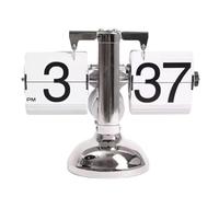 Jrifedptry Orologio digitale a ribalta - Orologio da tavolo a piccola scala retrò Flip Clock Flip Orologio al quarzo con ingranaggi interni Orologio al quarzo a una gamba