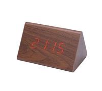 Jrifedptry Orologio digitale LED Sveglia in Legno Tavolo Controllo del Suono Orologi Elettronici Desktop Home Tavolo Decor Drak Legno