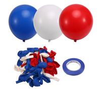 Jrifedptry Palloncini rossi bianchi e blu, 67 palloncini patriottici da 30,5 cm, rosso, bianco e blu reale, 4 luglio