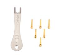 Jrifedptry Piroli per ponte chitarra, 6 pezzi, in ottone, per chitarra acustica, con estrattore per pioli per ponte chitarra