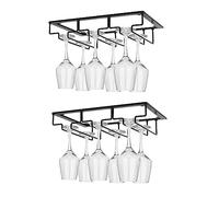 Jrifedptry Portabicchieri da vino, 2 pezzi, colore nero