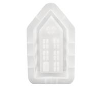Jrifedptry Portacandele a forma di casa, stampo in silicone fai da te per finestre fatte a mano, gesso, resina cementizia, candelabro, stampi per fusione artigianale M