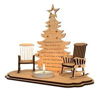 Jrifedptry Portacandele commemorativo di Natale per ricordare la persona amata sedia a dondolo in legno portacandele commemorativo di Natale in paradiso