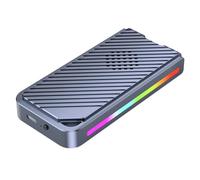 Jrifedptry Scatola per disco rigido mobile RGB M.2 Protocollo NVME SSD Scatola esterna 40Gbps Scatola per disco rigido a stato solido Scatola per disco rigido 2464 Chip