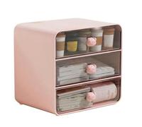 Jrifedptry Scatola portaoggetti per cosmetici, organizer da scrivania con cassetti, colore rosa-A