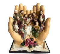 Jrifedptry Scena dell'Ultima Cena Gesù e i 12 Discepoli Statua Religiosa Cristiano Cattolico Figurine Decor Regalo Decorativo - A