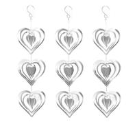 Jrifedptry Set di 3 dischi spaventosi a forma di cuore per uccelli, riflettori a doppia faccia per uccelli, altamente riflettenti, dispositivi per uccelli, decorazione da giardino, facile da