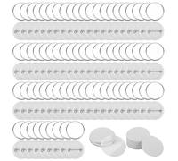 Jrifedptry Set di 300 bottoni vuoti da 32 mm per bottoni automatici da 58 mm, spille circolari vuote