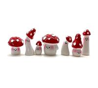 Jrifedptry Set di 7 mini funghi per artigianato piccolo giardino fatato funghi piccoli funghi in resina decorazione funghi miniature set