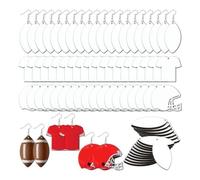 Jrifedptry Sublimazione Blank Football Helmet Shirt Orecchini Bulk Trasferimento di Calore Sublimazione MDF Orecchini con Ganci Orecchini