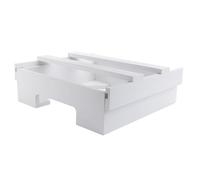 Jrifedptry Supporto per piatti in bambù da 25,4 cm, per armadietto, piatto verticale da cucina, bianco
