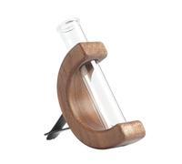 Jrifedptry Supporto per vaso da fiori per auto, tubo di vetro per piante fresche, bocchette di ventilazione per interni in legno, accessori decorativi