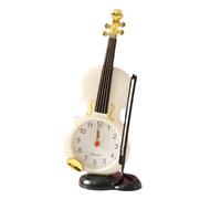 Jrifedptry Sveglia a forma di violino, orologio da tavolo a forma di strumento musicale, ornamento in plastica, bianco