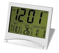 Jrifedptry Sveglia digitale da viaggio a batteria portatile con display a numeri grandi con temperatura 12/24H piccolo orologio da scrivania