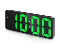Jrifedptry Sveglia, orologio a LED per camera da letto, orologio elettronico da tavolo con visualizzazione della temperatura, luminosità regolabile (verde)