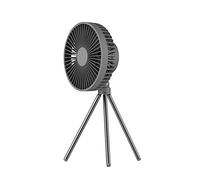 Jrifedptry Ventilatore da campeggio portatile ricaricabile multi mini ventilatore USB campeggio esterno ventilatore da soffitto luce treppiede ventilatore da tavolo grigio
