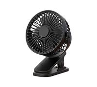Jrifedptry Ventilatore d'oscillazione automatico portatile del fan della clip di estate 1200Mah per il nero dello studente