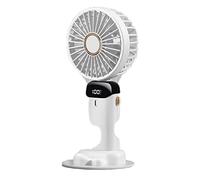 Jrifedptry Ventilatore portatile a mano da ufficio multifunzionale pieghevole a doppia testa piccolo ventilatore con cordino per il collo ()