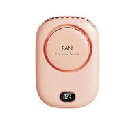 Jrifedptry Ventilatore portatile da appendere al collo, mini ventilatore indossabile da 2000 mAh, alimentato a batteria USB ricaricabile a 3 velocità, colore rosa
