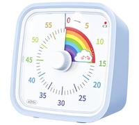Jrifedptry Visiva 60 minuti con custodia protettiva, disco arcobaleno, strumento di gestione del tempo conto alla rovescia silenzioso, azzurro