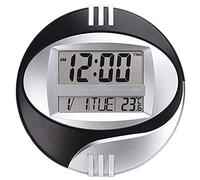 Jrifedptry Visualizzazione della temperatura digitale da parete orologio elettronico LCD moderno calendario LED staffa orologio muto di casa ufficio decorazione nero