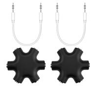 JRILUO 2 Pezzi Splitter Audio 5 Vie con Jack 3,5 mm, Adattatore per Cuffie, Consente di Collegare Fino a 5 Dispositivi Contemporaneamente, Ideale per Giochi Multigiocatore, Serate o Giochi da Tavolo