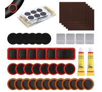 JRILUO Kit Riparazione Pneumatici Bici 40 Pezzi, Kit Riparazione Camera d'Aria Bici, Toppe Camera d'Aria, Strumenti Multifunzione, Patch Autoadesive Antiforatura per MTB, Bici da Strada, Ciclismo