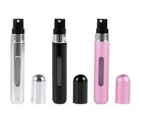 JRILUO Porta Profumo da Viaggio 10ml Ricaricabile, Vaporizzatore, Dispenser Profumo da Viaggio, Boccetta Profumo Ricaricabile, Porta Profumo da Borsetta, Nero, Argento e Rosa