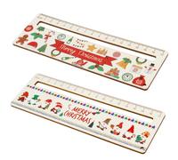 JRILUO Righello Legami per Bambini 1ª Classe, 2 Pezzi, 18 cm, Legno
