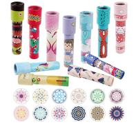 JRJRN 12Pezzi Classico Giocattolo Caleidoscopio retrò, Caleidoscopio Educativo di Natale Nostalgico, Caleidoscopio di Carta di Compleanno dei Bambini con Motivo Casuale per Feste Regalo