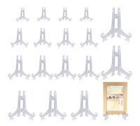 JRJRN 18 Supporto Porta Piatti da Esposizione, 5 Dimensioni Reggi Piatti da Esposizione, Multifunzionale Portapiatti Pieghevole, Supporti Portapiatti Cavalletto Trasparente per Medaglia Scheda Moneta