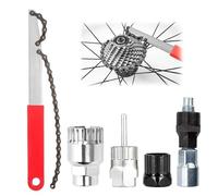 JRJRN Set di fruste e estrattori per catena, estrattore a vite, universale, strumento di rimozione della cassetta, strumento per la rimozione della cassetta della bicicletta, frusta per catena per 7 8