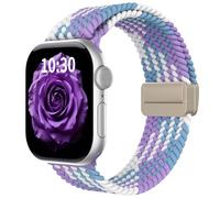 Jrkvniv Cinturino Intrecciato Compatibile con iWatch 44mm 45mm 46mm 49mm, Elastico Nylon Sportivo Regolabile Cinturini con Chiusura Magnetica per iWatch Series 11 10 9 8 7 6 5 4 SE Ultra, Viola