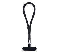 Jrkvniv Cordino per Cellulare Universale a Tracolla e Cinturino da Polso, Regolabile, Compatibile con Tutti gli Smartphone - Nero